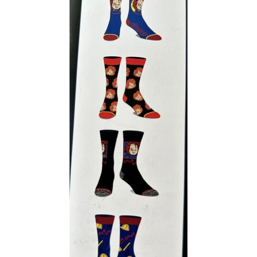 Chucky Childs Play the Movie 6‎ Pair CREW SOCKS Men Size 8-12 Bioworld NEW